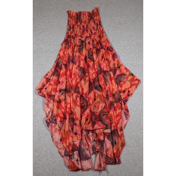 Maria Cher Women Dress Small NWT Smocked Bodice Strapless Asymmetrical Midi - Picture 4 of 9